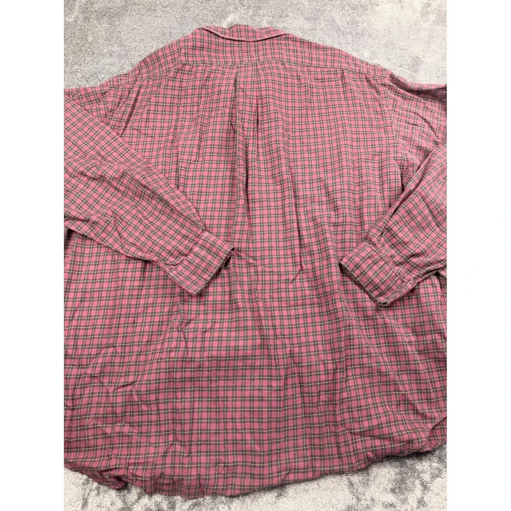 Polo Ralph Lauren Big Shirt XXL Mens Burgundy Plaid Cotton Button Down Long Slv